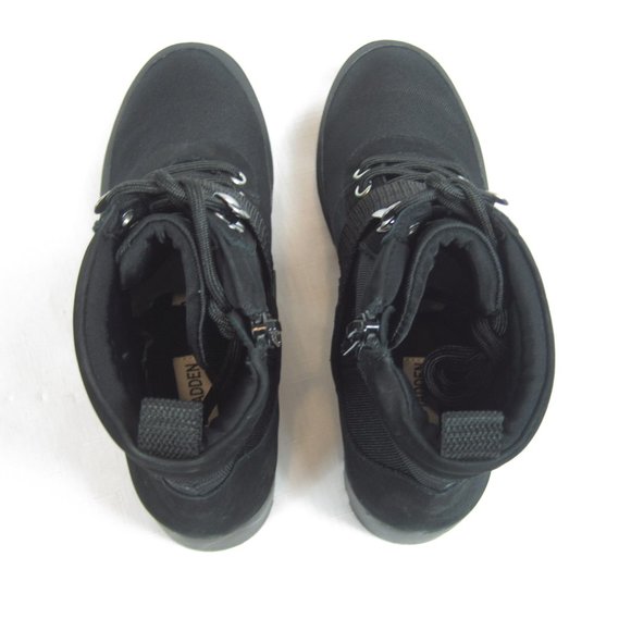 Steve Madden 7 Black Combat Boots Platform NEW - Picture 9 of 14